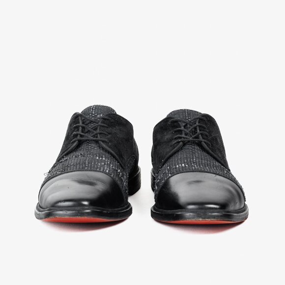 Christian Louboutin Black Multi-Material Greggo Lace Up Derby Shoes - Picture 2 of 10